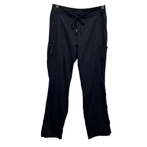 Greys Anatomy Womens Scrub Pants S Black Drawstring Cargo Medical Work Uniform